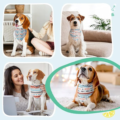 SCENEREAL Summer Dog Bandanas Bulk 4 Pack for Small Medium Large Dogs