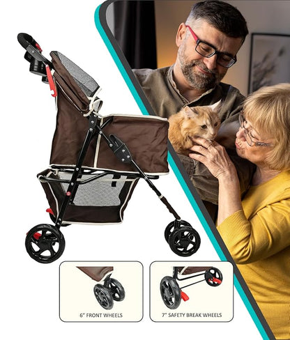 AmorosO Pet Stroller for Convenience and Mobility