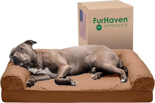Furhaven Orthopedic Dog Bed for Large/Medium Dogs w/ Removable Bolsters & Washable Cover 55 lbs
