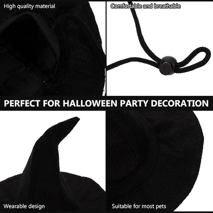 YARNOW 2 Pcs Dog Witch Hat Halloween Pet Hat Halloween Witch Hat for Dog Cat Pet Costume Accessories