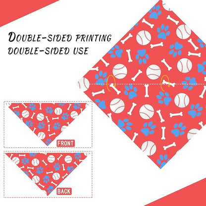 Baseball Dog Bandana Washable Pets Scarf Triangle Adjustable Handkerchief