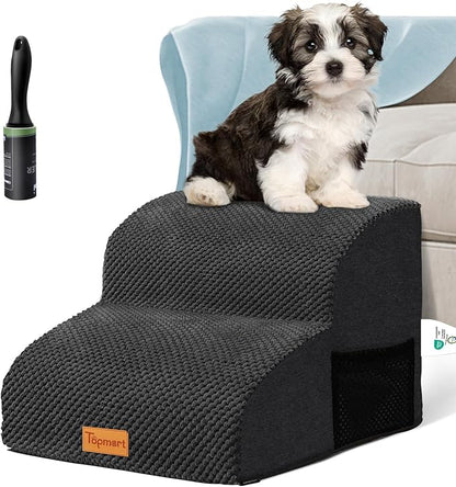 Topmart High Density Foam Pet Steps 2 Tiers 11.8" High,Non-Slip