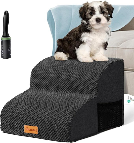 Topmart High Density Foam Pet Steps 2 Tiers 11.8" High,Non-Slip