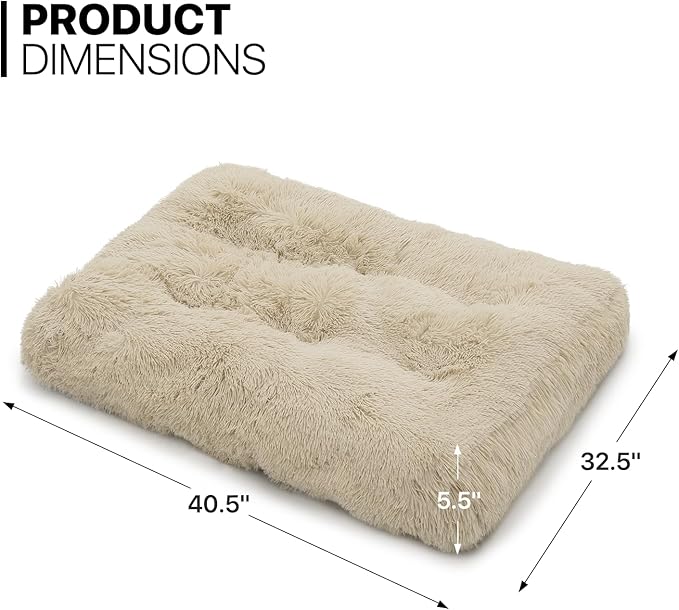 MoNiBloom 40.5"x32.5"x5.5" Dog Beds for Large Size Dogs Machine-Washable Long Plush Pet Beds Warming Cozy Soft Bed for Dogs and Cat