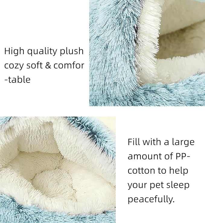 Dog Cave Bed for Small Dogs Cats Pets (20" D,