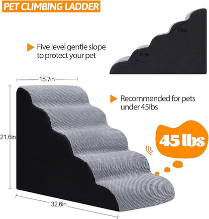 Dog Stairs for Bed 5 Tier 22" High