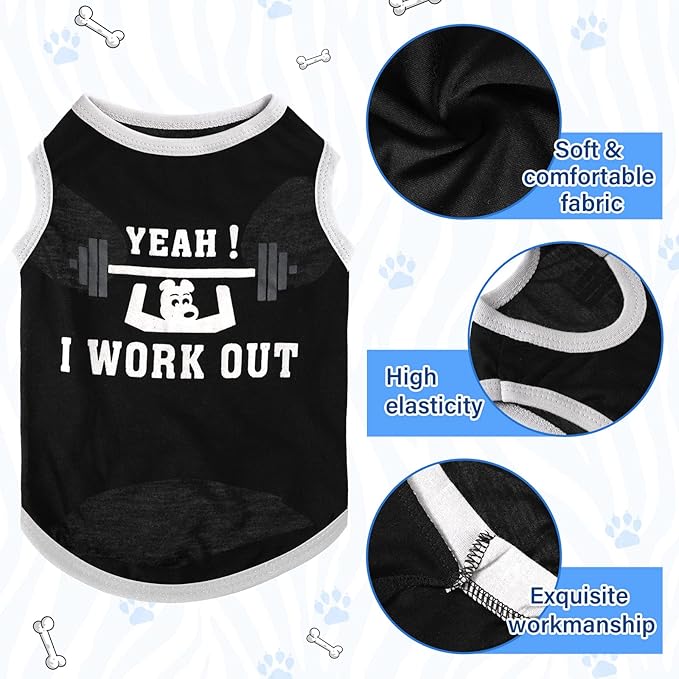 8 Pieces Dog Shirts Pet Printed Clothes with Funny Letters