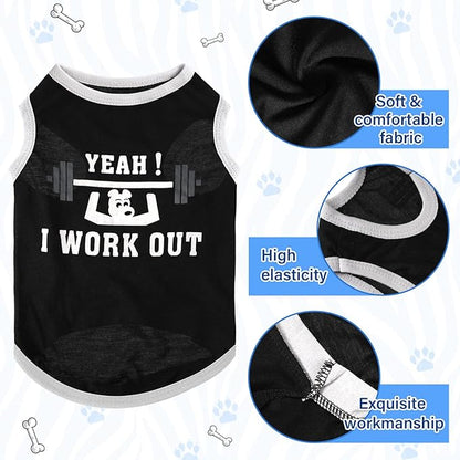 8 Pieces Dog Shirts Pet Printed Clothes with Funny Letters