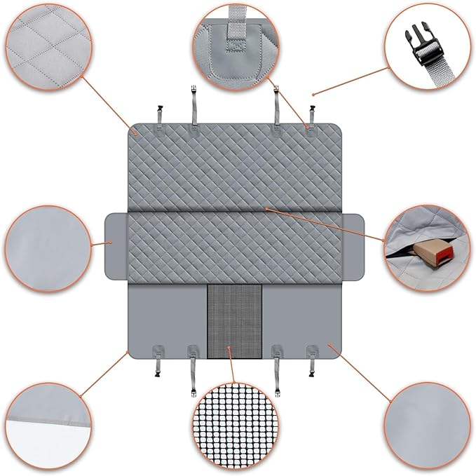 GXT Dog Back Seat Cover Protector for Cars SUV and Trucks with Mesh Window