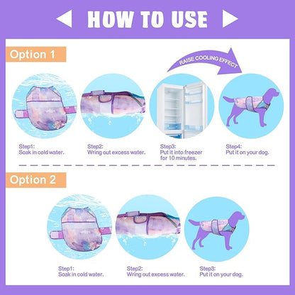 KYEESE Dog Cooling Vest for Large Dogs Lightweight Dog Cooler Jacket 3D Breathable Mesh Dog Cooling Shirts with Reflective Stripe UV Protection Dog T Shirt for Beach 2XL)