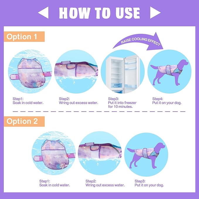 KYEESE Dog Cooling Vest Lightweight Dog Cooler Jacket 3D Breathable Mesh Dog Cooling Shirts with Reflective Stripe UV Protection Dog T Shirt for Beach