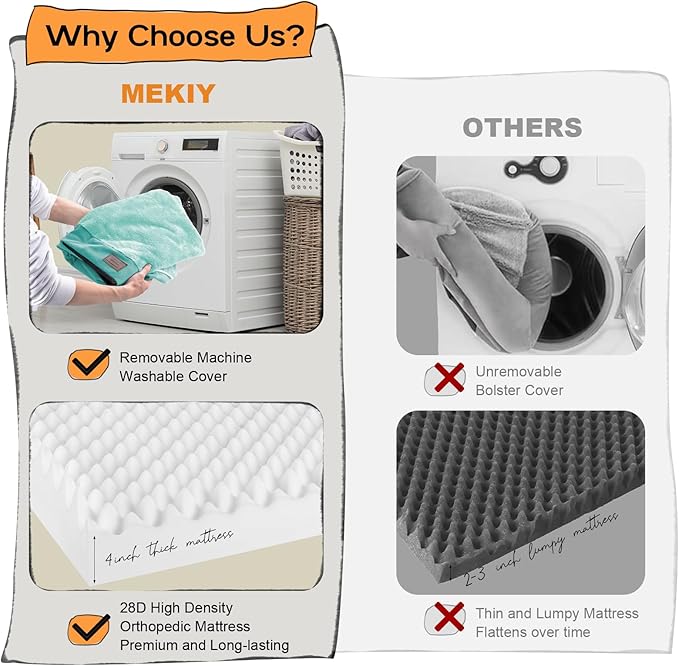 Orthopedic Large Dog Bed Washable: Large Size Dog Beds with Removable Washable Cover