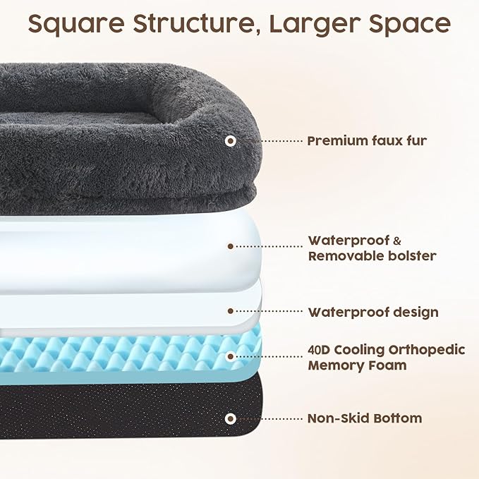 Human Dog Bed for Adult 290 GSM 40D Orthopedic