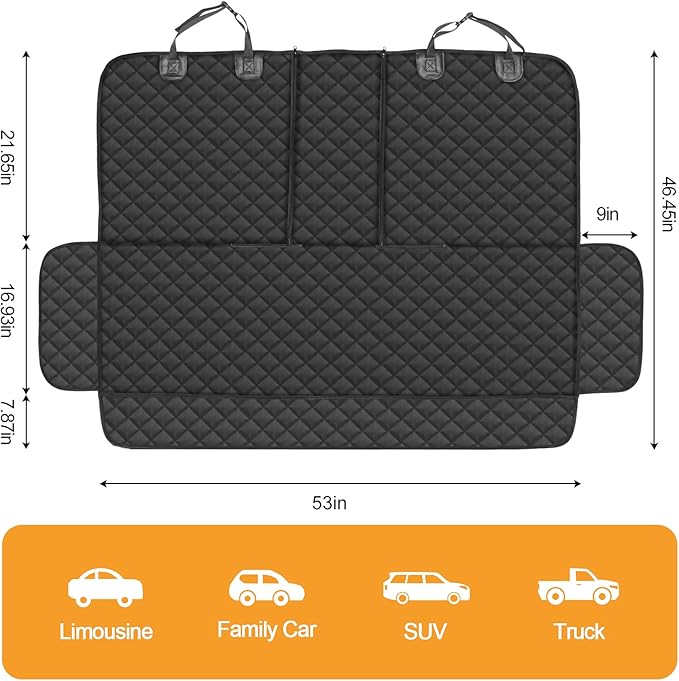 Dog Car Seat Cover 4-Layer Protection 1 Elastic SUVs(46.5" Lx53