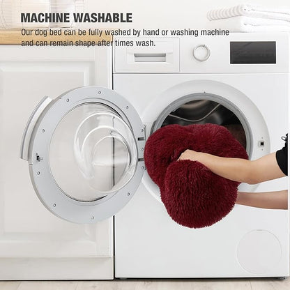 Veehoo Calming Cat Bed for Small Cats 20", Burgundy