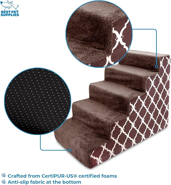 Best Pet Supplies Dog Stairs for Small Dogs & Cats 5-Step