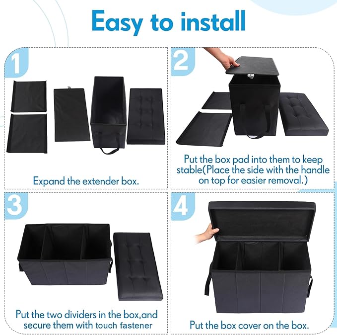 2 Pack Car Back Seat Extender for Dogs 300lbs Car