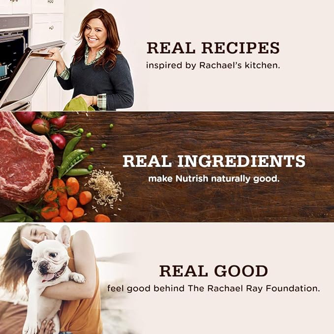 Nutrish Rachael Ray Premium Natural Dry Dog Food with Added Vitamins, Minerals & Taurine, Real Beef, Pea & Brown Rice Recipe, 14 Pounds (Packaging May Vary)