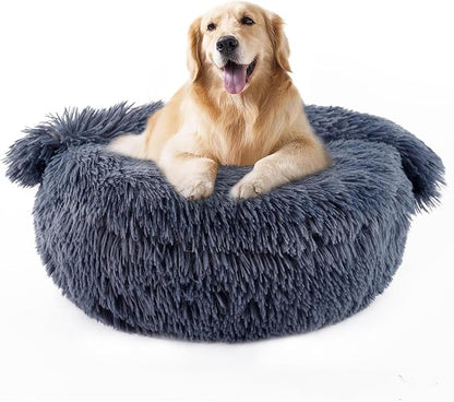 ShinHye Large Dog Bed Cat Bed Dog Bed with Blanket Plush Fluffy Hooded Dog Bed