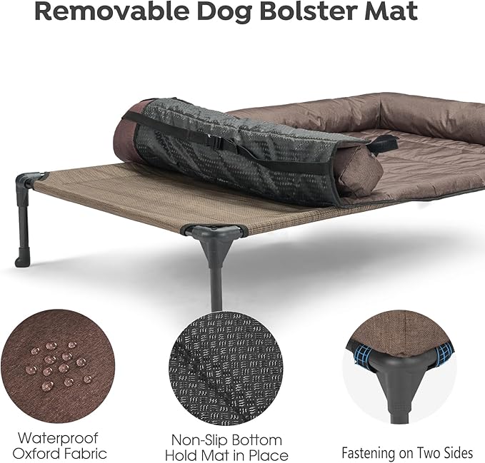 Veehoo Cooling Elevated Dog Bed + Waterproof Removable Pillow-Top Mat CWC2331B