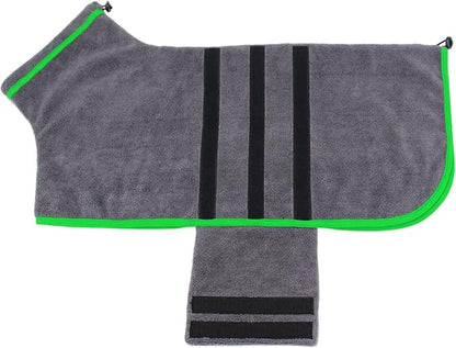 Microfibre Dog Bathrobe Dog Towel Wrap Super Absorbent Dog Drying Coat Bath Robe for Puppy, Medium & Large Dogs, Fast Drying, Adjustable, for Pet Dogs & Cats