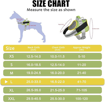 Bolux Dog Harness, No-Pull Reflective Dog Vest, Breathable Adjustable Pet Harness with Handle for Outdoor Walking - No More Pulling, Tugging or Choking (X-Small (Pack of 1), GreenYellow)