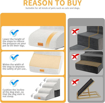 Topmart High Density Foam Dog Steps 4 Tiers