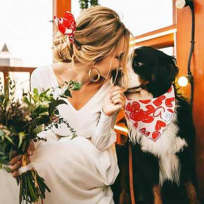 E-Clover Mothers Day Dog Bandana & Matching Scrunchie-Heart