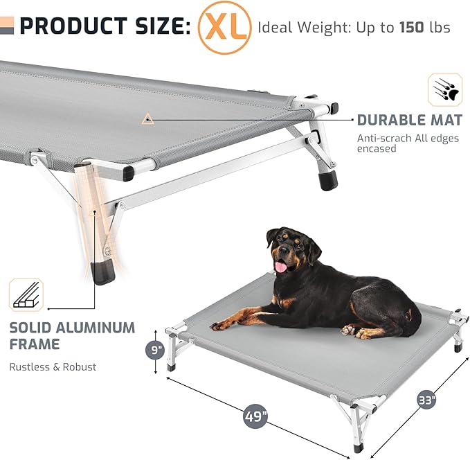Elevated Cooling Cots Dog Bed: Raised Outdoor & Indoor Pet Cot