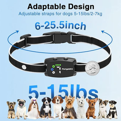 Dog Bark Collar for Small Dogs 5-15lbs. No 7 Adjustable 3 Adjustable