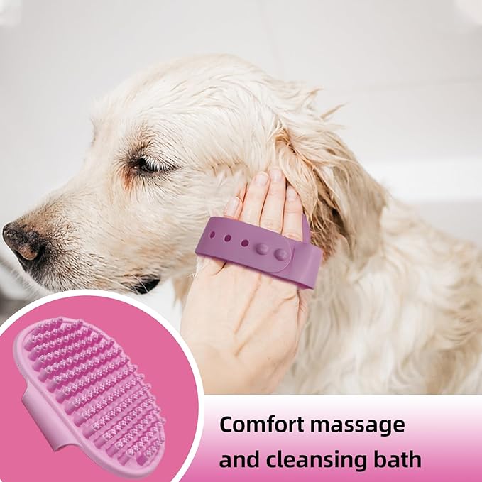 Dog Brush for Shedding,9 PCS in One Pet Slicker Hair Brush Kit with Pet Nail Clipper and File - Dog Cat Grooming Deshedding Undercoat Rake Brush Comb for All Small Large Dogs Cats Pink