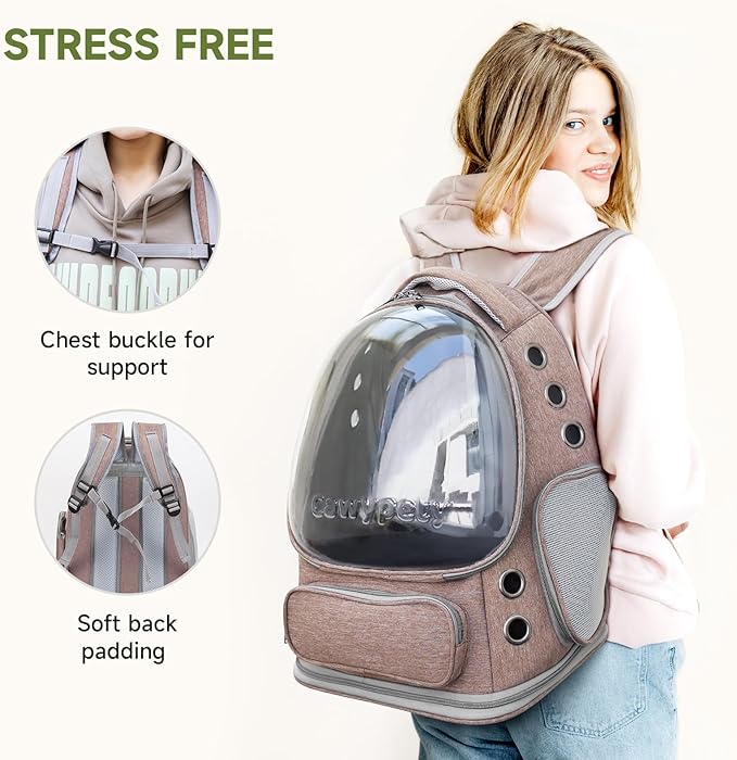 Cat Backpack Carrier 15lbs, Transparent