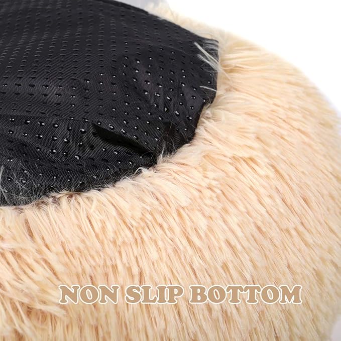 otoez Round Donut Dog Bed for Large Dogs (39.3", Oatmeal)