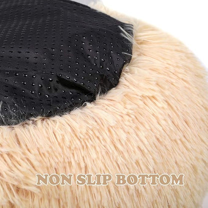 otoez Round Donut Dog Bed for Large Dogs (39.3", Oatmeal)