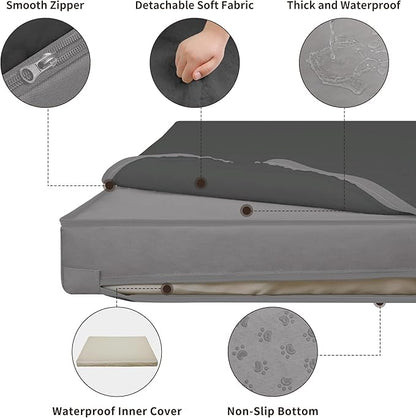 Easy-Going Dog Bed for Large Dogs (36x27x3 in,