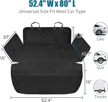 Veckle SUV Cargo Liner for Dogs Water Resistant Dog Trunk Cover with Side Flaps Nonslip Pet Cover