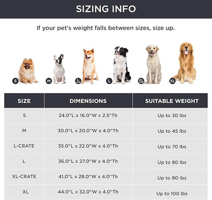 Bedsure Entire Waterproof Large Dog Bed 4 inch 80lbs Large