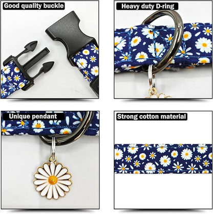 Flower Patterns Dog Collar with Accessories