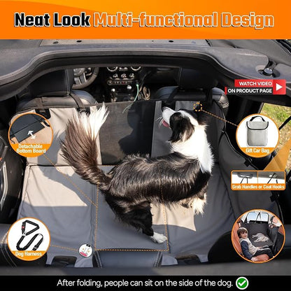 Back Seat Extender for Dogs，Heavy Duty Leatherette Dog 500lbs，Travel Dog