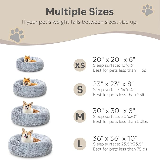 Calming Donut Dog Beds for Small Dogs and Cat 23")