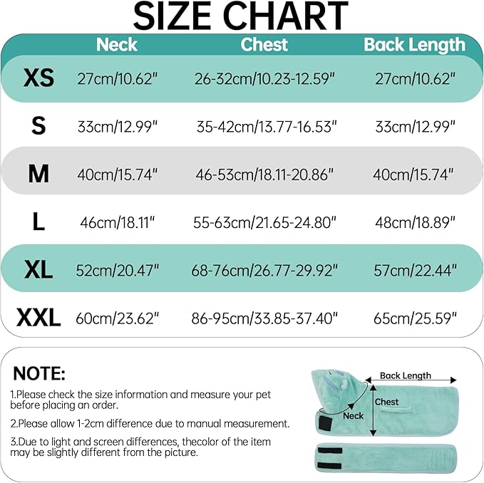 Dog Bathrobe Dog Drying Coat, Microfibre Material Fast Drying Super Absorbent Dog Bath Towel, Magic Sticker & Belly Strap, Dog Robes for After Bath Dog Bath Robe for Puppy Small Medium Large Dog Cat