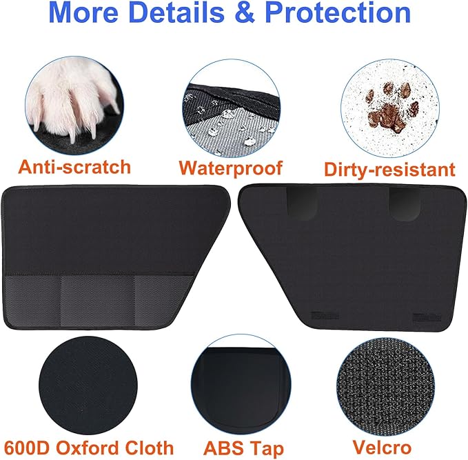 Dog Car Door Protector Vehicle Door Cover Protector for Dogs Pet Car Door Cover Anti-Scratch Waterproof Car Door Covers Guard Durable 600D Oxford Dog Car Door Protector 29" x 22" 2 Pack