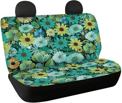 Green Flower Car Seat Covers for Women