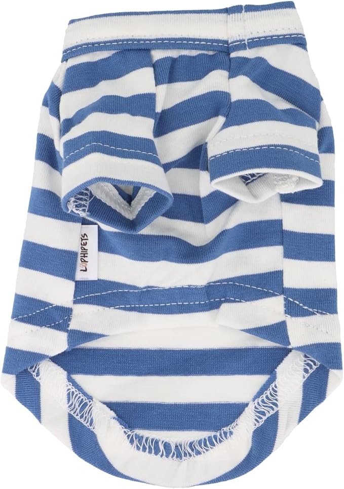 LOPHIPETS 100% Breathable Cotton Striped Dog Tee Shirt