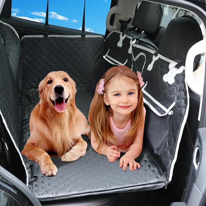 Back Seat Extender for Dogs Window,600D Anti-Scracth 53W*65.7L Inch)