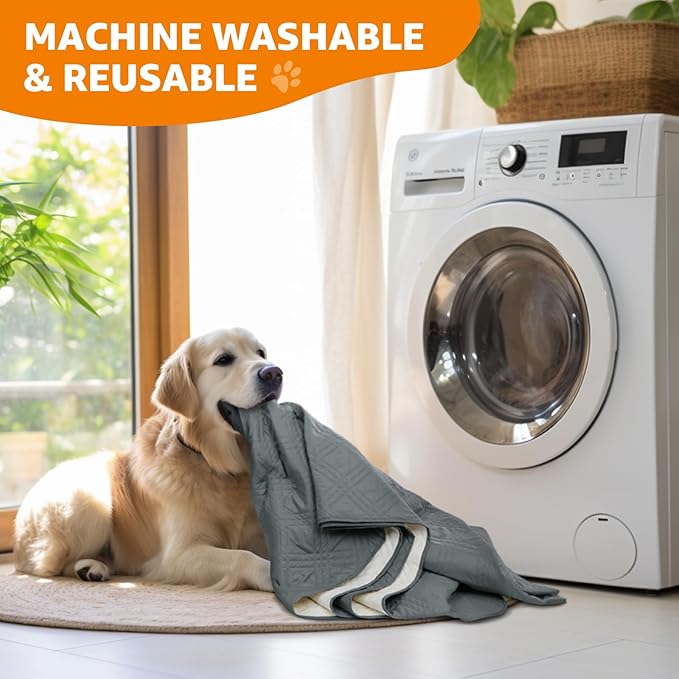 LOOBANI Waterproof Dog Blanket 2 Pack 54X82in, Dark