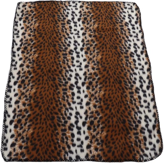 Fleece Pet Blanket, Effectively Isolate Stains Warm and Comfortable Blanket Kennel Blanket for Camping for Travel for Hotel for Beach(Leopard Print, S)