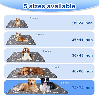 Washable Pee Pads for Dogs Extra Large 72"x72" Reusable