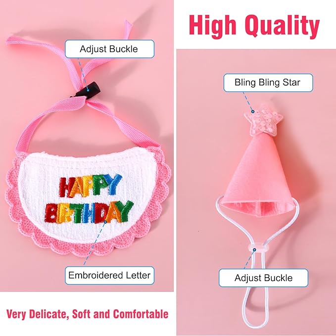 Dog Cat Birthday Party Supplies Outfit Bandana Bib