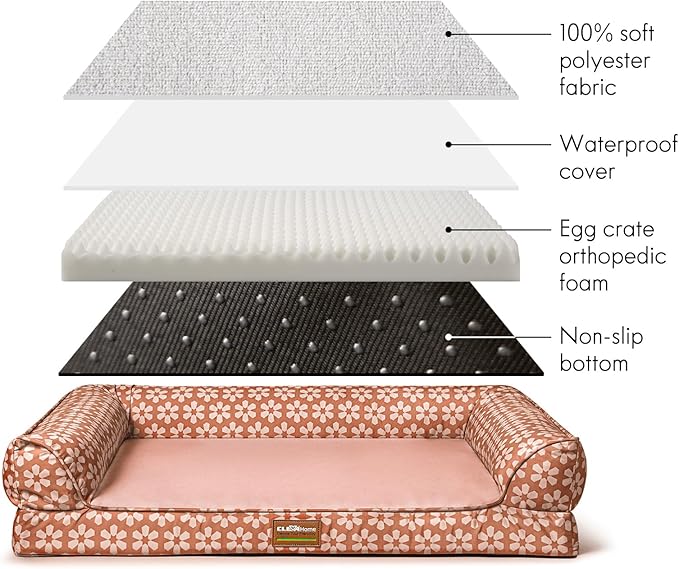 ClevaHome Comfort Orthopedic Dog Bed for Large Dogs